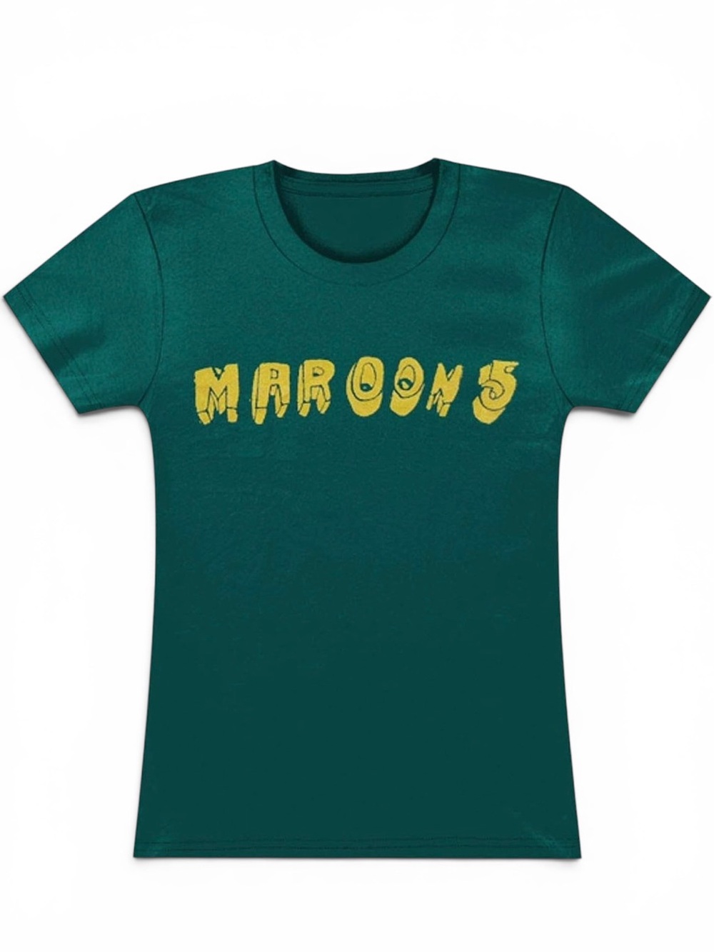 Maroon 5 Yellow Logo Green Juniors Graphic Tee NIP L XL